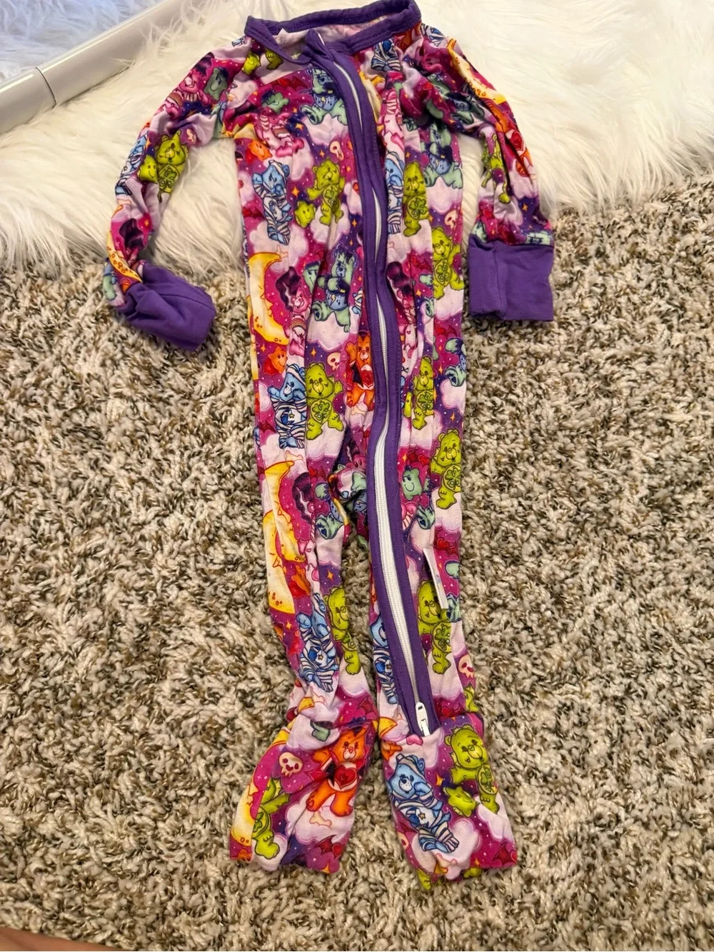 Baby girl bamboo Halloween care bear sleeper. Size 6 months